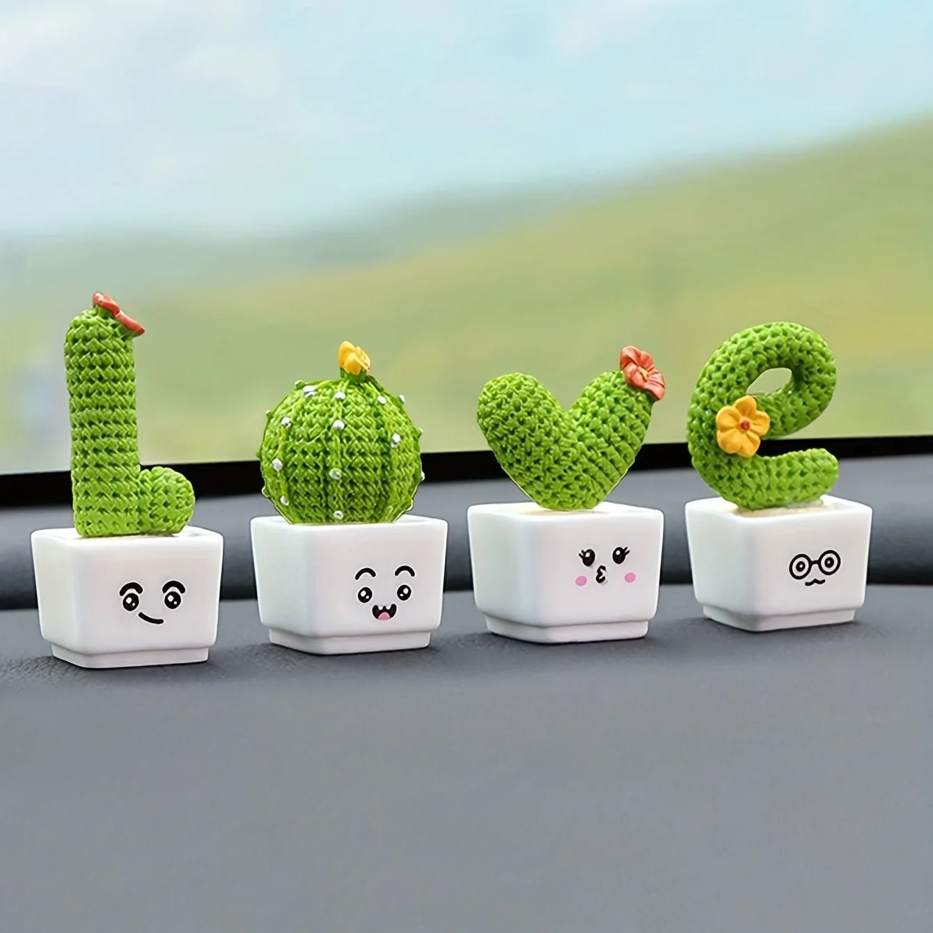 🌵 Mini Resin Cactus Ornaments – Set of 4 - Britt Company