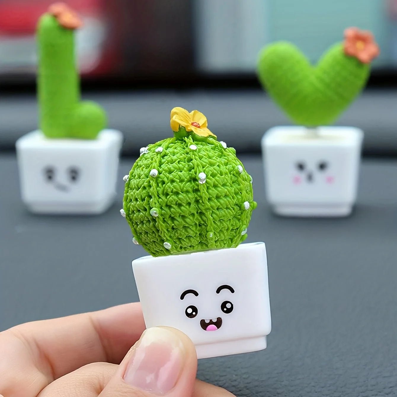 🌵 Mini Resin Cactus Ornaments – Set of 4 - Britt Company