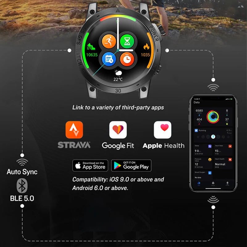 NORTH EDGE Cross Fit 3 – AMOLED GPS Outdoor Smart Watch (50M Waterproof) - Britt Company