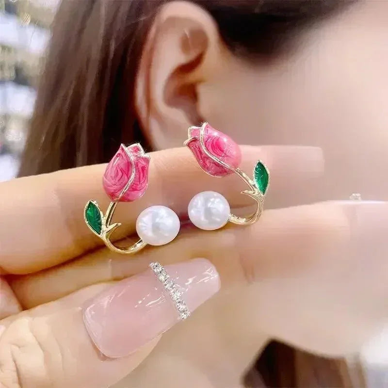 🌹Rose Blossom Pearl Stud Earrings✨ - Britt Company