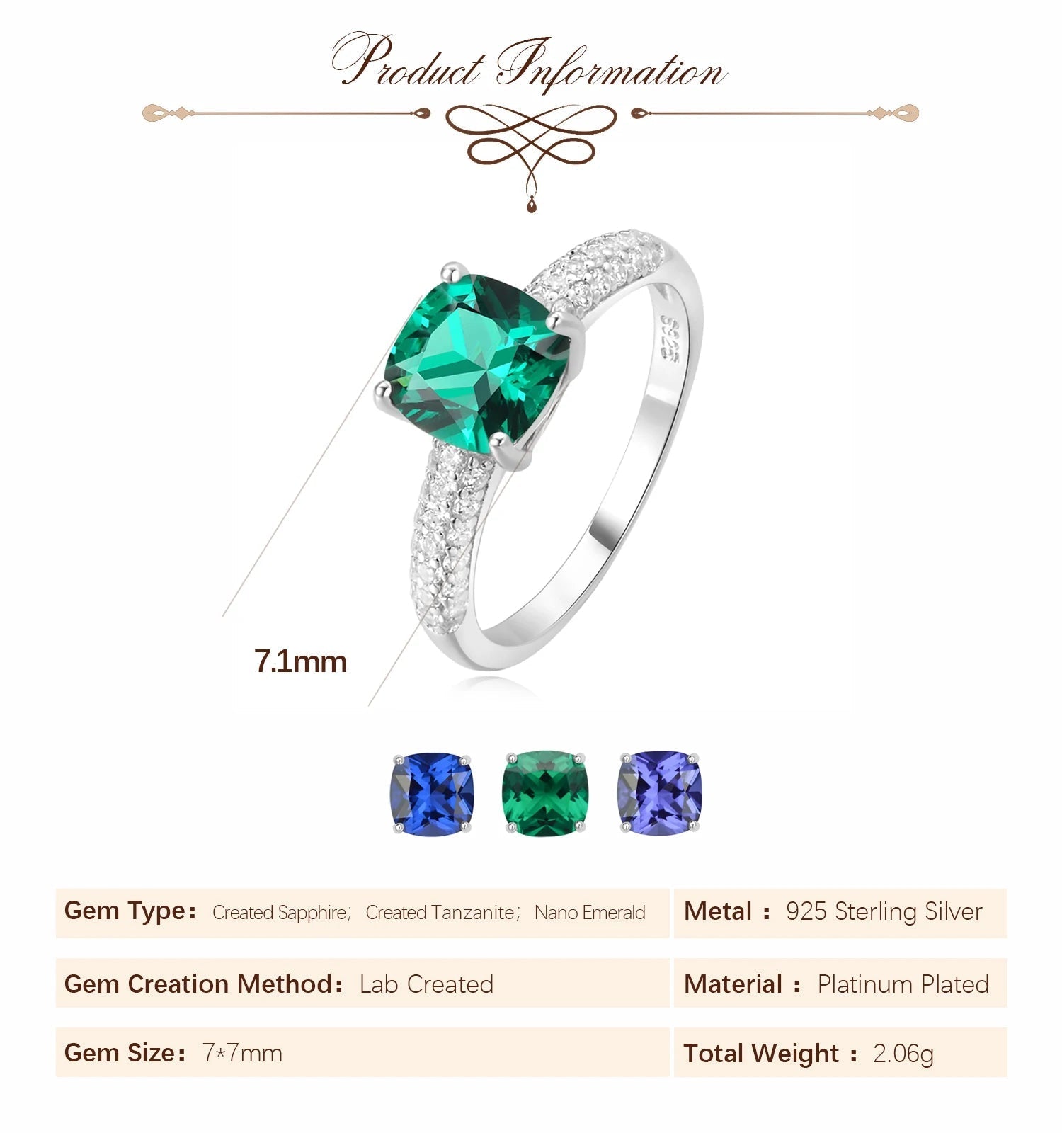 💎 Royal Cushion – Certified 925 Sterling Silver Cocktail Ring - Britt Company