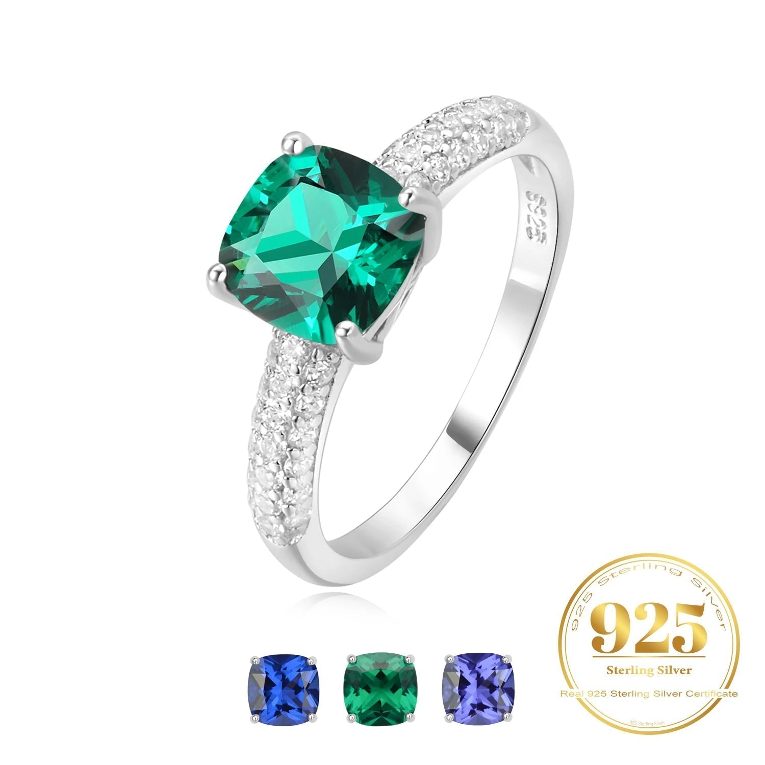 💎 Royal Cushion – Certified 925 Sterling Silver Cocktail Ring - Britt Company