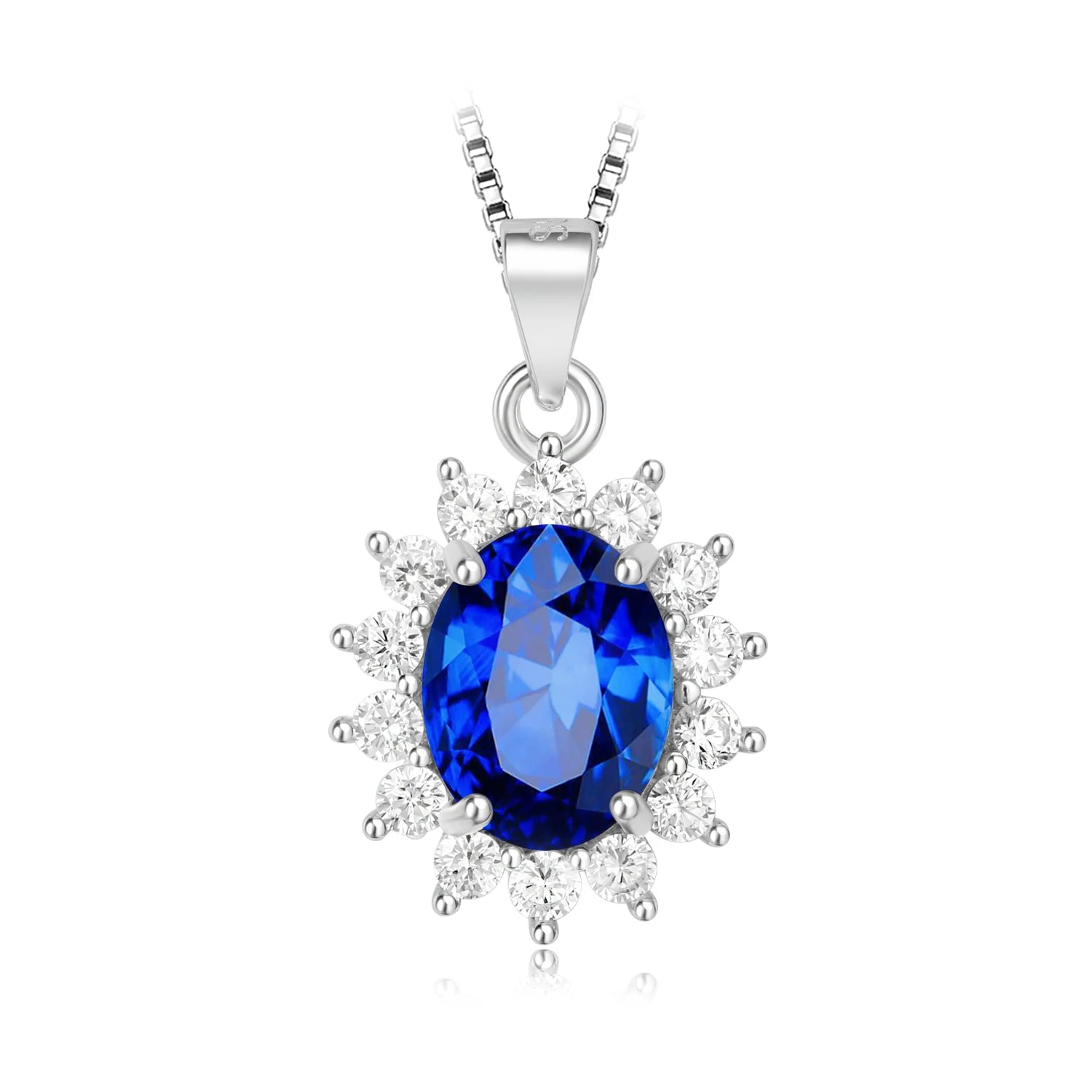 💎 Royal Starburst – Certified 925 Sterling Silver Oval Gemstone Pendant - Britt Company