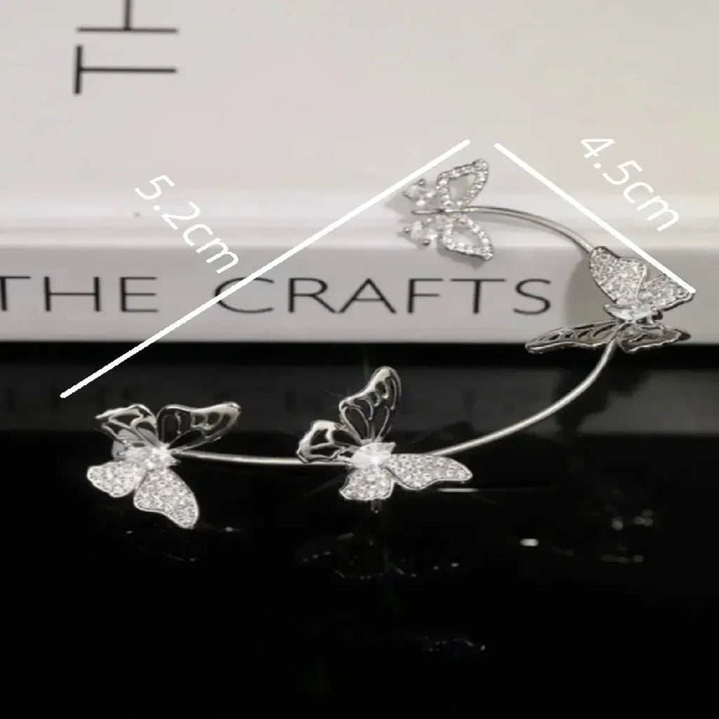 BUTTERFLY FLOWER TASSEL SHINY ZIRCON EARRINGS Britt Company