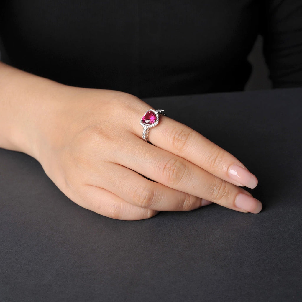 ❤️ Crimson Heart – Certified 925 Sterling Silver Ruby Ring - Britt Company