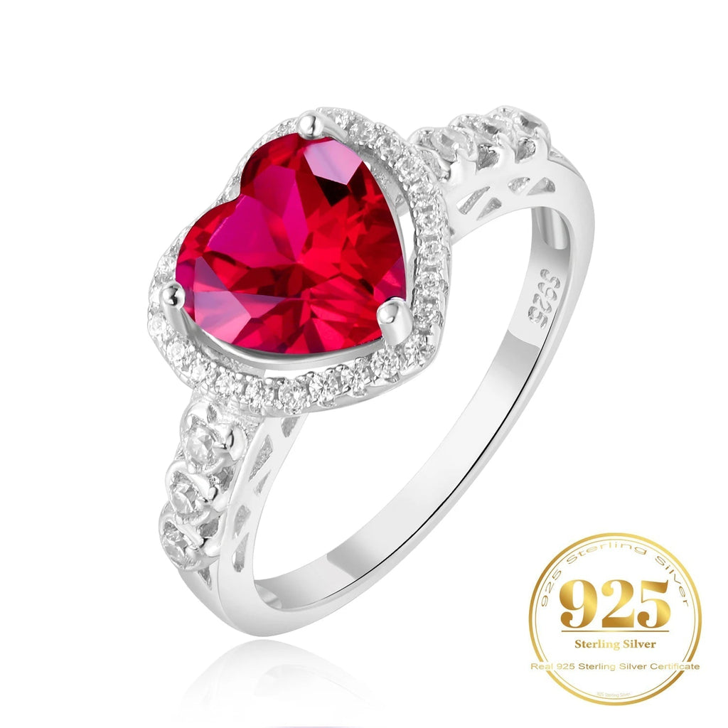 ❤️ Crimson Heart – Certified 925 Sterling Silver Ruby Ring - Britt Company