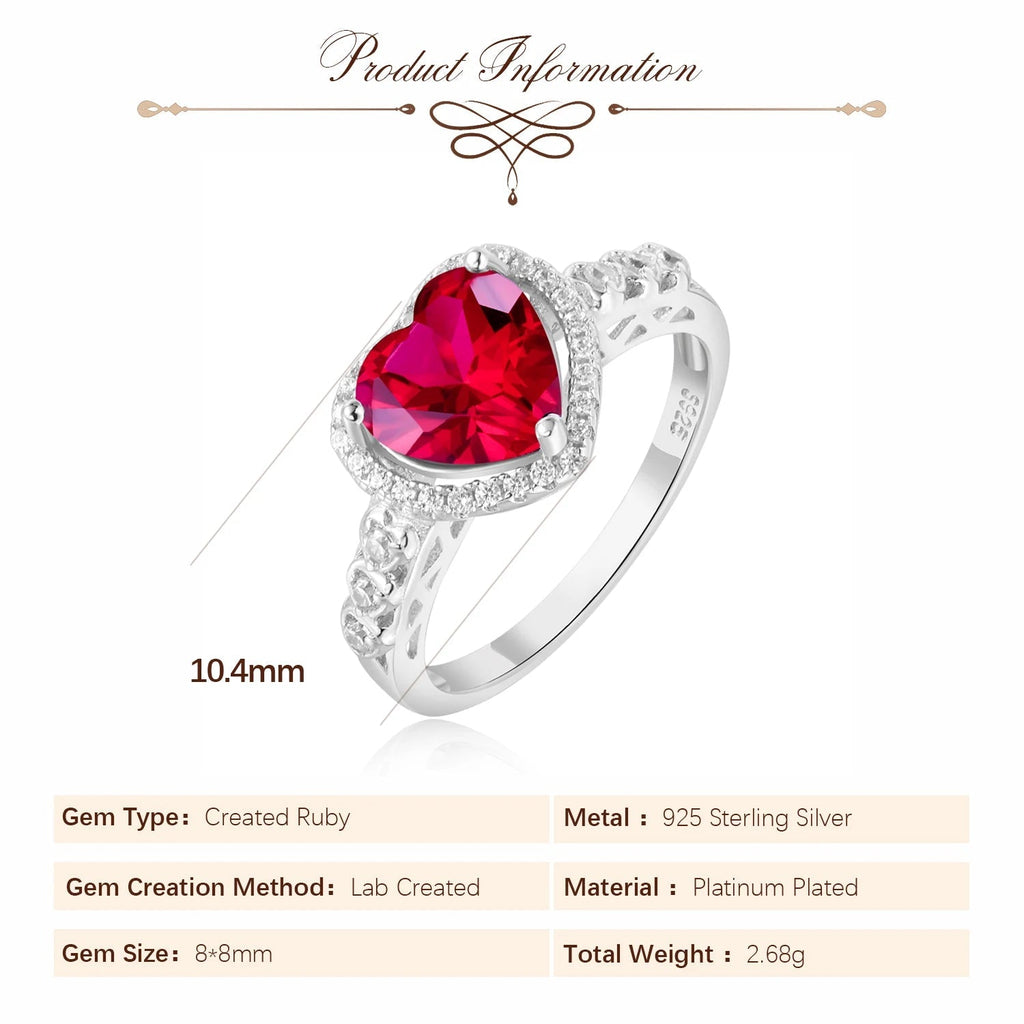 ❤️ Crimson Heart – Certified 925 Sterling Silver Ruby Ring - Britt Company