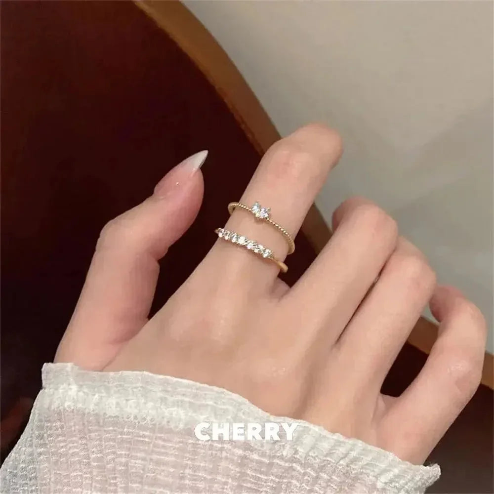 ✨Dainty Crystal Heart Ring Set✨ - Britt Company