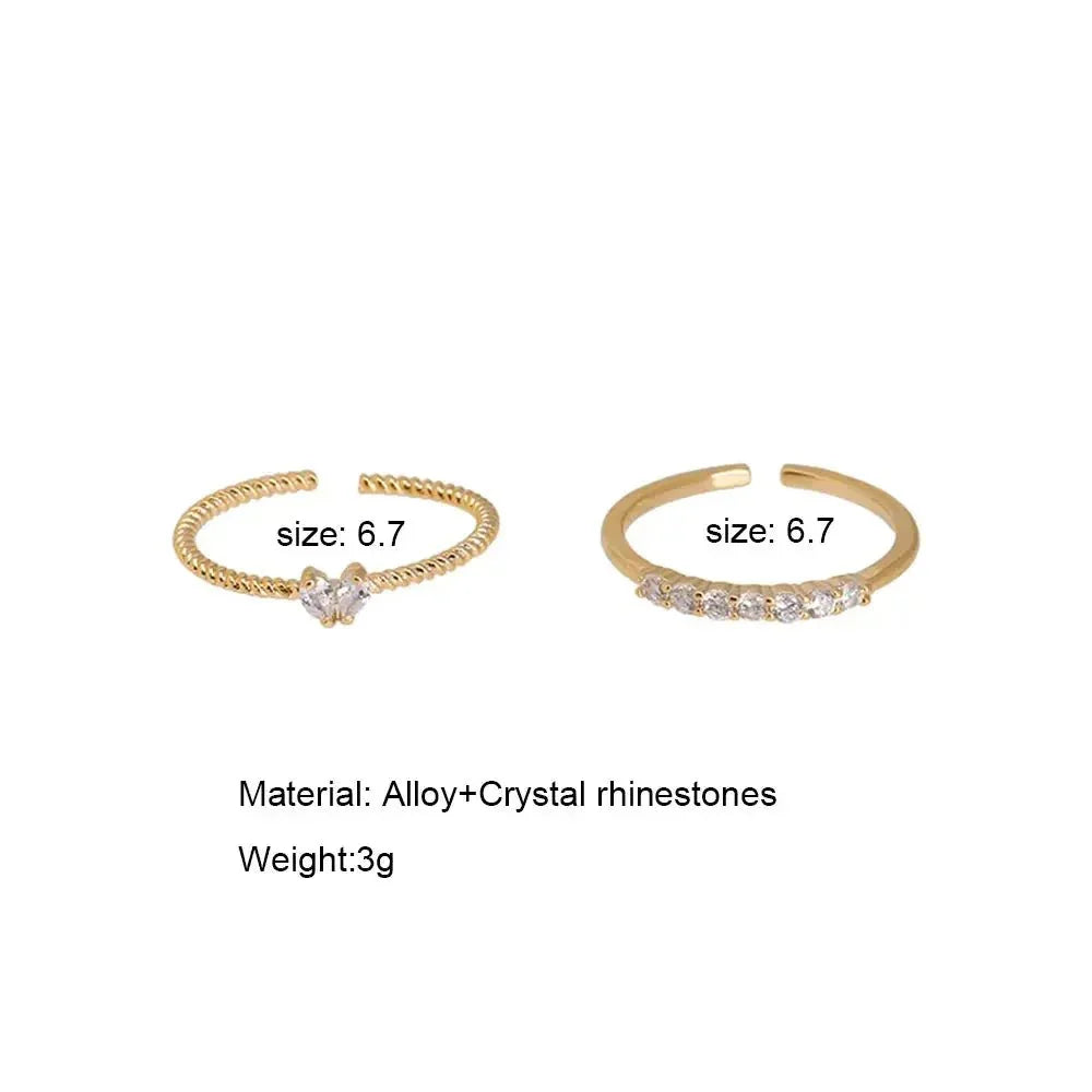 ✨Dainty Crystal Heart Ring Set✨ - Britt Company