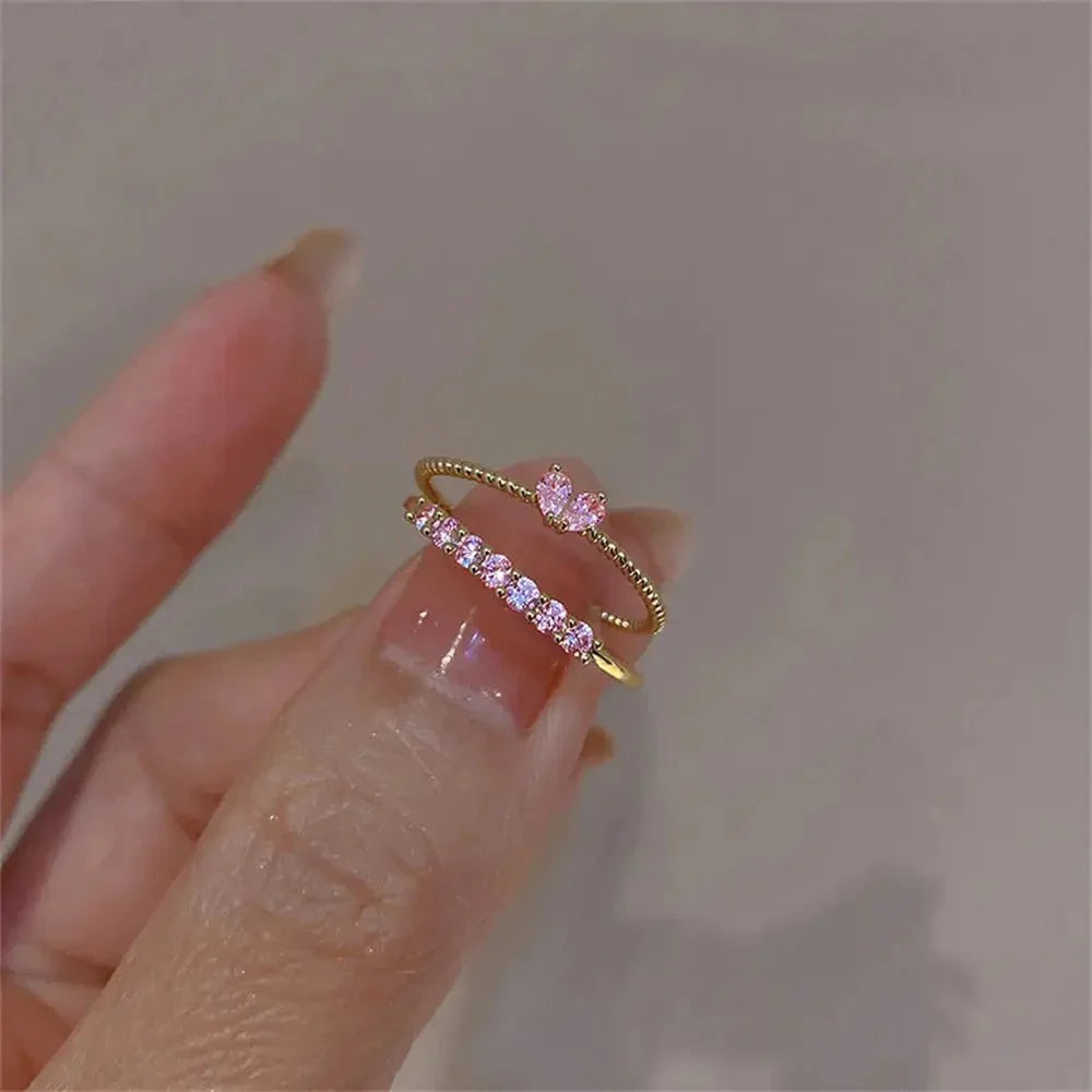 ✨Dainty Crystal Heart Ring Set✨ - Britt Company