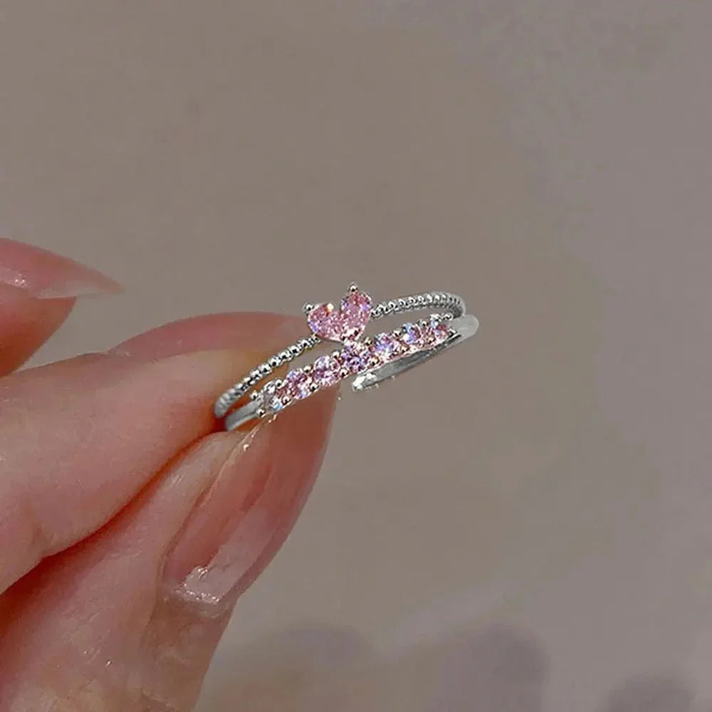 ✨Dainty Crystal Heart Ring Set✨ - Britt Company