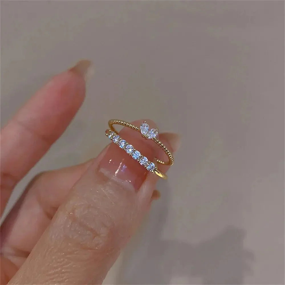 ✨Dainty Crystal Heart Ring Set✨ - Britt Company