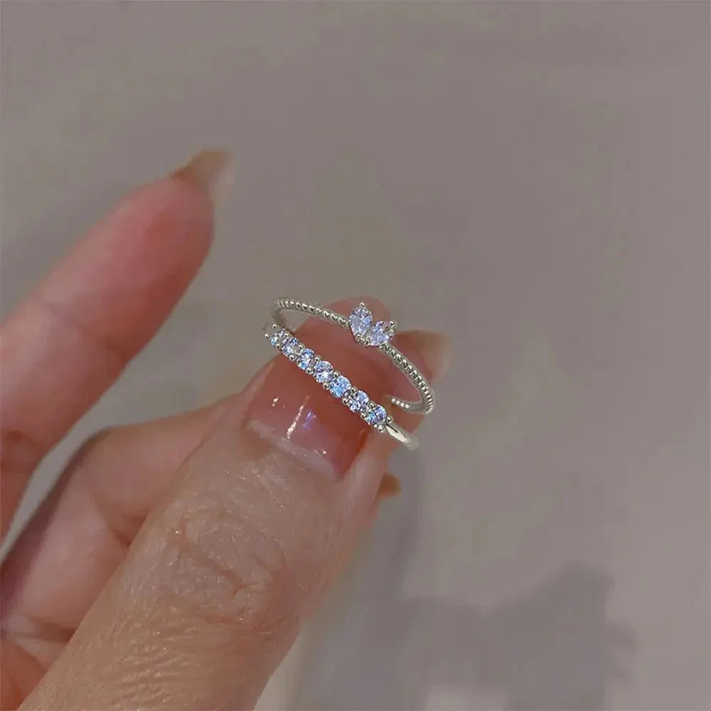 ✨Dainty Crystal Heart Ring Set✨ - Britt Company