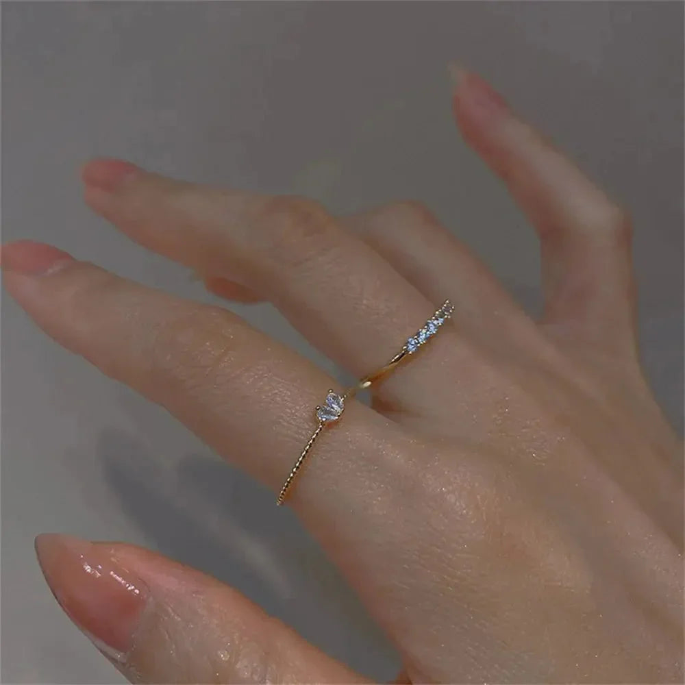 ✨Dainty Crystal Heart Ring Set✨ - Britt Company