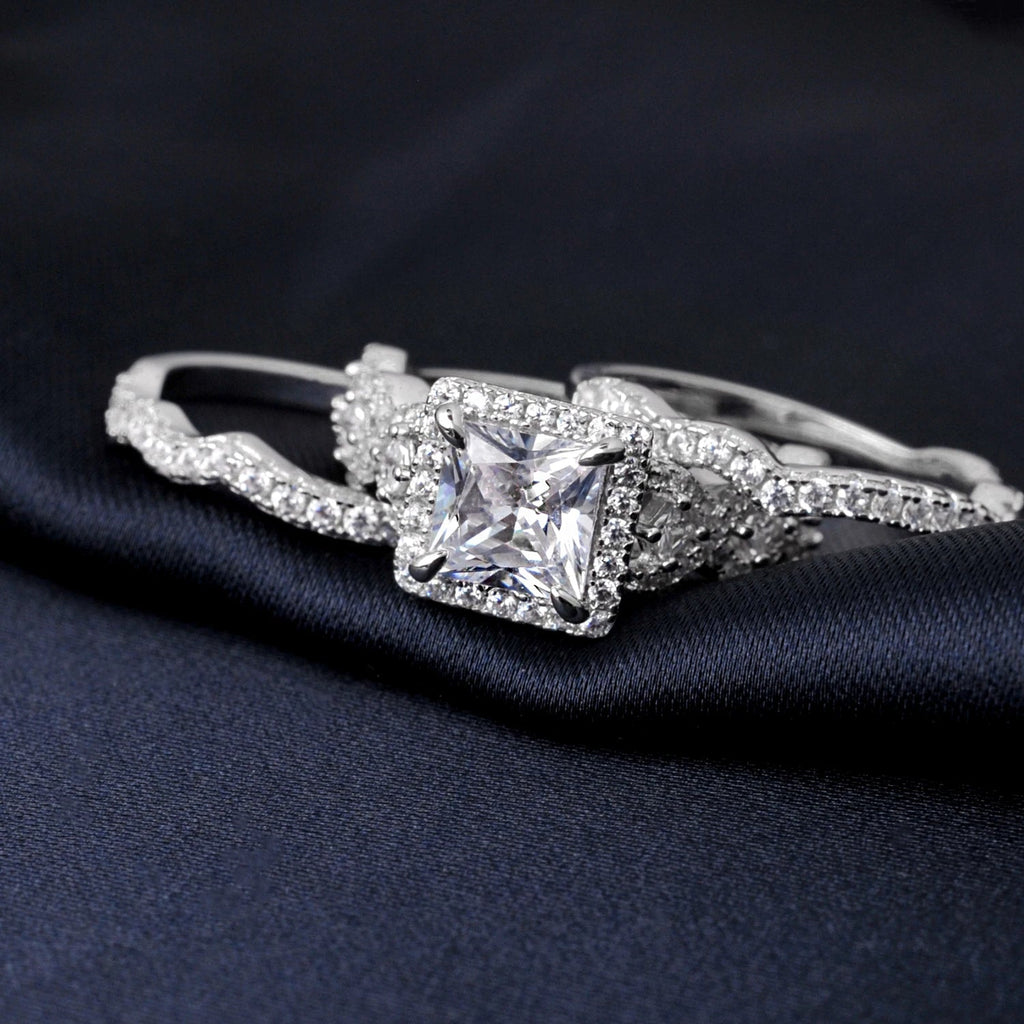 💍 Imperial Princess – Certified 925 Sterling Silver Bridal Ring Set - Britt Company