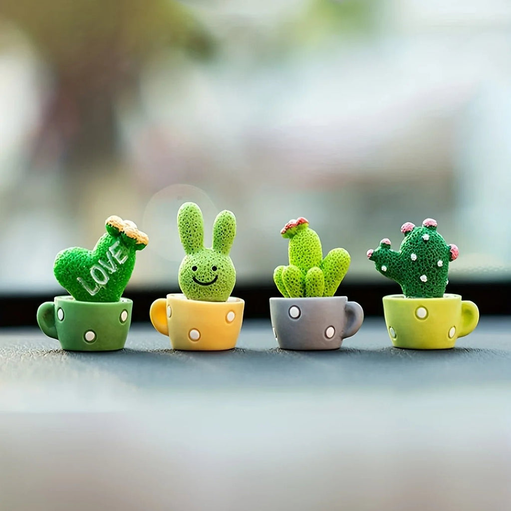 🌵 Mini Resin Cactus Ornaments – Set of 4 - Britt Company