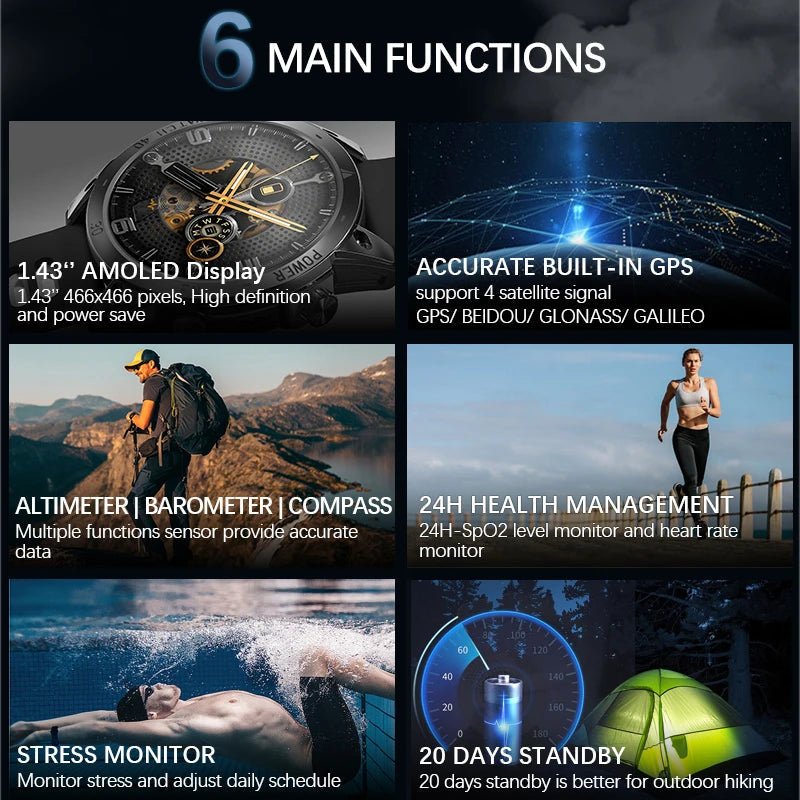 NORTH EDGE Cross Fit 3 – AMOLED GPS Outdoor Smart Watch (50M Waterproof) - Britt Company