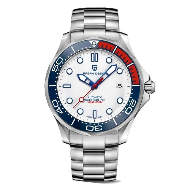Pagani Design PD - 1667 Automatic Diver Watch – Sapphire Crystal, 316L Stainless Steel, Day - Date, 10 ATM UK - Britt Company