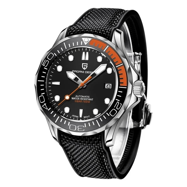 Pagani Design PD - 1667 Automatic Diver Watch – Sapphire Crystal, 316L Stainless Steel, Day - Date, 10 ATM UK - Britt Company
