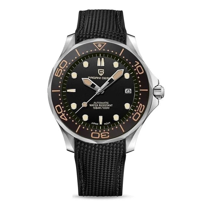 Pagani Design PD - 1667 Automatic Diver Watch – Sapphire Crystal, 316L Stainless Steel, Day - Date, 10 ATM UK - Britt Company