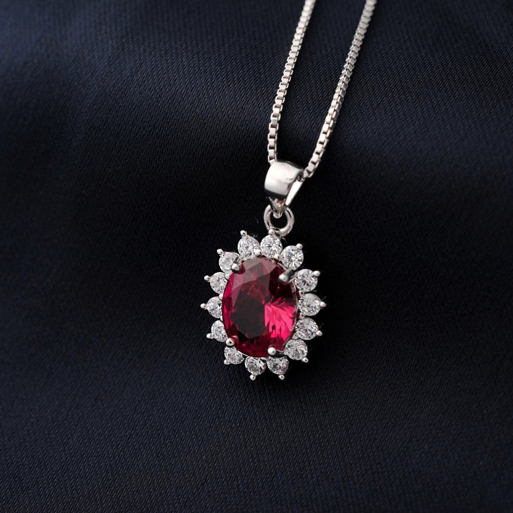 💎 Royal Starburst – Certified 925 Sterling Silver Oval Gemstone Pendant - Britt Company